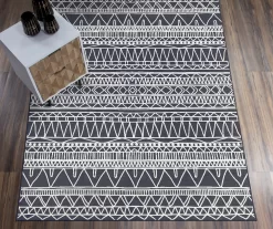 My Magic Carpet Chelsea Aztec Dark Gray Washable Area Rug -Home Decor Store 810537766 2