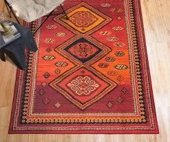 My Magic Carpet Phoenix Kilim Garnet Washable Area Rug -Home Decor Store 810537782 2