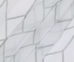 Finch Gray Geometric Crushed Voile Sheer Curtain Panel, (84") 7 Finch Gray Geometric Crushed Voile Sheer Curtain Panel, (84") -Home Decor Store 810538061 3