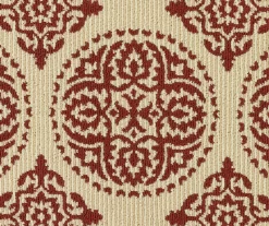Red & White Medallion Accent Rug, (20" X 60") -Home Decor Store 810539127 2