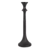 Black Hammered Metal Taper Candle Holder, (14")