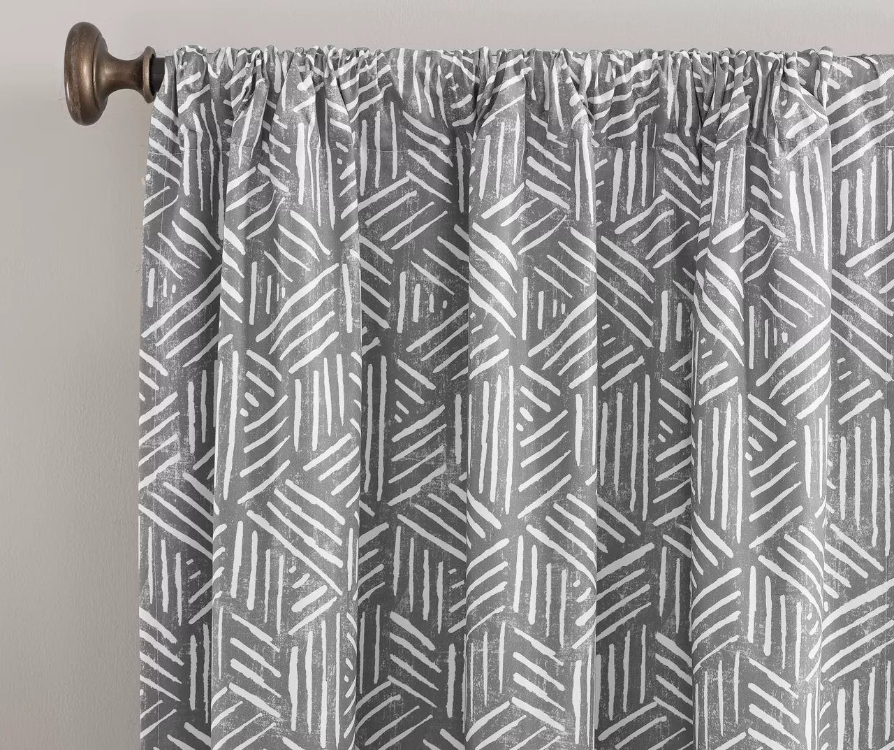 Gray Geometric Quill Blackout Rod Pocket Curtain Panel, (84") 2 Gray Geometric Quill Blackout Rod Pocket Curtain Panel, (84") - Image 2
