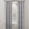 Gray Geometric Quill Blackout Rod Pocket Curtain Panel, (84")