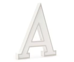 Monogram Gray Wash Tabletop Letter Plaque -Home Decor Store 810544004 1