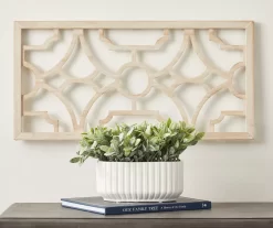 Green Leafy Plant In White Ripple Oval Ceramic Pot -Home Decor Store 810545147 2