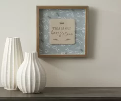 "This Is Our Happy Place" Blue & Brown Dragonfly Botanical Framed Wall Plaque -Home Decor Store 810546203 2