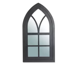 Black Arching Windowpane Wall Mirror, (40.16")