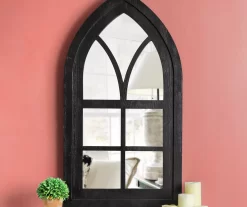 Black Arching Windowpane Wall Mirror, (40.16") -Home Decor Store 810546459 8