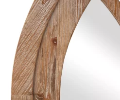 Natural Brown Arching Windowpane Wall Mirror, (40.16") -Home Decor Store 810546463 5