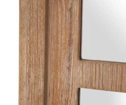 Natural Brown Arching Windowpane Wall Mirror, (40.16") -Home Decor Store 810546463 6