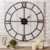 Black & White Distressed Roman Numeral 3-Piece Farmhouse Wall Clock Set, (31.5")