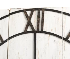 Black & White Distressed Roman Numeral 3-Piece Farmhouse Wall Clock Set, (31.5") -Home Decor Store 810546473 7