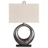 Antique Silver-Finish Saria Modern Table Lamp