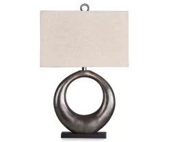 Antique Silver-Finish Saria Modern Table Lamp