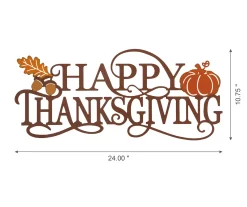 "Happy Thanksgiving" Leaves & Pumpkin Wordscript Wall Decor -Home Decor Store 810547795 5