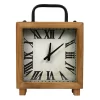 Brown Square Roman Numeral Table Clock