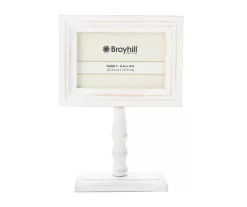 Whitewash Pedestal Picture Frame, (4" X 6")