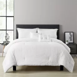 Farmhouse White Seersucker Full/Queen 5-Piece Comforter Set -Home Decor Store 810552778 11