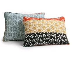 Turquoise & Orange Bohemian Pattern Stripe Full/Queen 3-Piece Quilt Set -Home Decor Store 810552950 3