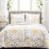 Aprile White & Yellow Floral Full/Queen 3-Piece Quilt Set