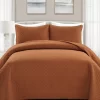 Ava Rust Diamond-Quilted Full/Queen 3-Piece Quilt Set