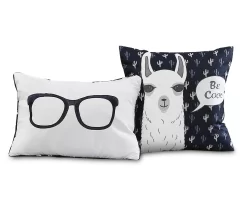 Navy & White Llama Pattern Block Full/Queen 5-Piece Quilt Set -Home Decor Store 810552997 11