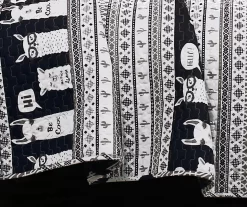 Navy & White Llama Pattern Block Full/Queen 5-Piece Quilt Set -Home Decor Store 810552997 21