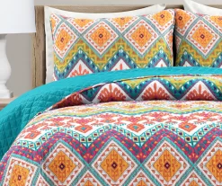 Boho Zigzag Reversible 3-Piece Quilt Set -Home Decor Store 810553318 2
