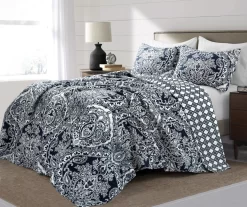 Aubree Arabesque Reversible 3-Piece Quilt Set