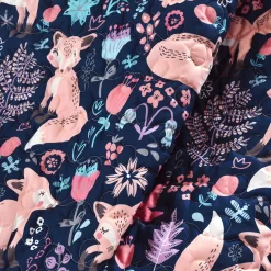 Pixie Navy & Pink Floral Fox Quilted Sherpa Throw, (50" X 60") -Home Decor Store 810553497 11