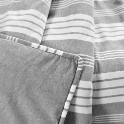 Farmhouse Gray & White Stripe Throw, (50" X 60") -Home Decor Store 810553542 2
