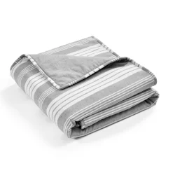 Farmhouse Gray & White Stripe Throw, (50" X 60") -Home Decor Store 810553542 3