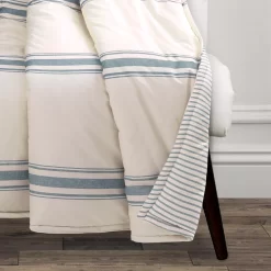 Farmhouse Beige & Blue Stripe Throw, (50" X 60") -Home Decor Store 810553559 11