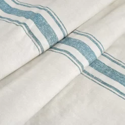 Farmhouse Beige & Blue Stripe Throw, (50" X 60") -Home Decor Store 810553559 2
