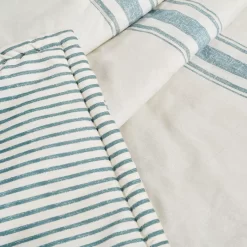 Farmhouse Beige & Blue Stripe Throw, (50" X 60") -Home Decor Store 810553559 3