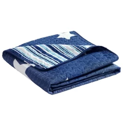 Navy & White Stars Quilted Throw, (50" X 60") -Home Decor Store 810553570 3