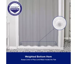 Gray Medium-Weight Microban PEVA Shower Liner -Home Decor Store 810553972 A8 7