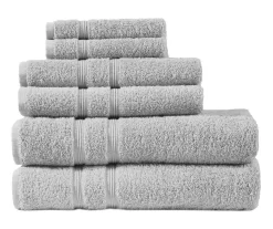 Aegan Gray Turkish Cotton 6-Piece Towel Set