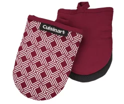 Cuisinart Red Dahlia & White Geometric Mini Oven Mitt, 2-Pack