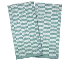Cuisinart Teal Rectangle Checkerboard Kitchen Towel, 2-Pack