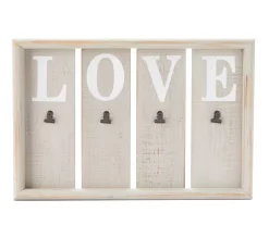 "Love" Gray & White Photo Clip Framed Wall Plaque