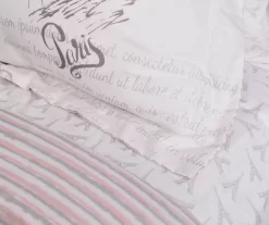 Real Living White & Pink Paris Bed-in-a-Bag Reversible Comforter Set -Home Decor Store 810563041 810563044 810563042 810563043 3