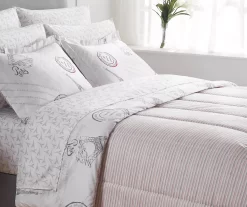 Real Living White & Pink Paris Bed-in-a-Bag Reversible Comforter Set -Home Decor Store 810563042 B0 1