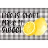 "Make It Sweet" Gray & Yellow Lemon Soft Step Kitchen Mat, (18" X 30")