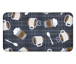 Real Living Charcoal & White Coffee Cups & Mugs Soft Step Kitchen Mat -Home Decor Store 810563610