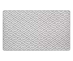 Gray & White Greek Key Jacquard Kitchen Mat, (18" X 30")