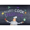 "Cook With Passion" Black & Purple Soft Step Kitchen Mat, (18" X 30")