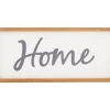 "Home" White & Charcoal Framed Wall Plaque