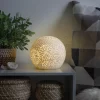 Warm White Perforated Flower Globe Table Lamp, (6")