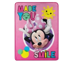 Raschel "Made You Smile" Pink Minnie Micro Throw, (46" X 60")